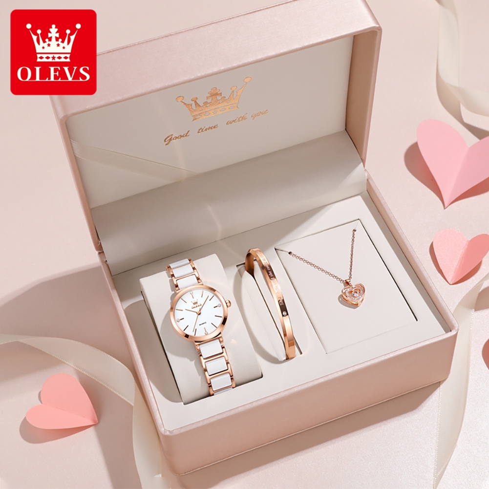 OLEVS 여성 시계 5877 고급스러운 우아한 쿼츠  - Accessories With Watch 리뷰 및 가격