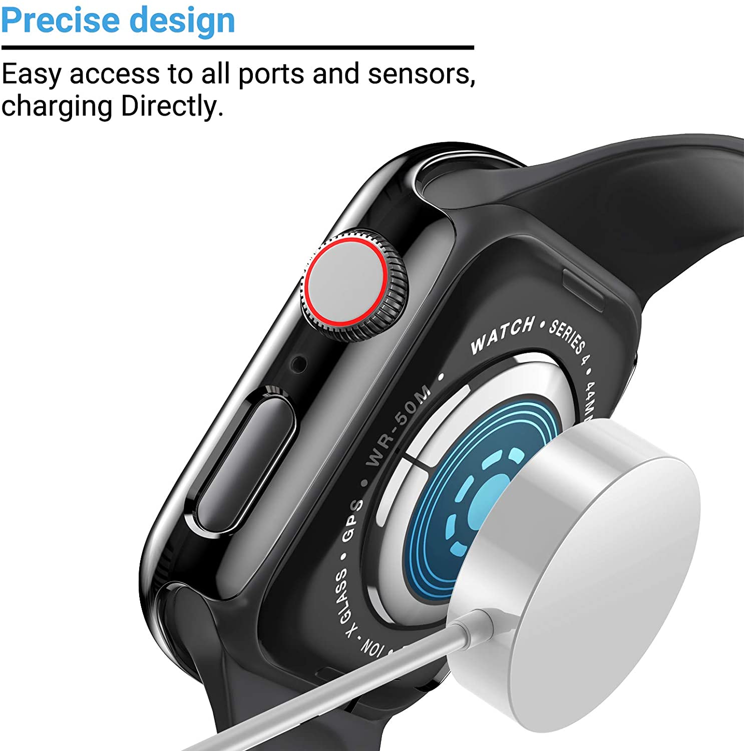 유리 + 커버 Apple Watch 케이스 44mm 4 - Smartwatch Band Accessories 리뷰 및 가격