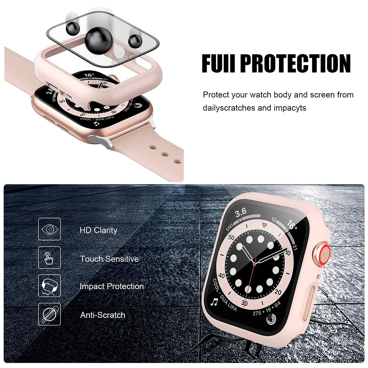 애플 워치 케이스용 강화 유리 및 커버, 화면 보호대, - Smartwatch Band Accessories 리뷰 및 가격