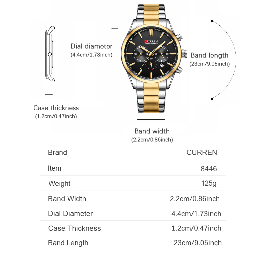 CURREN 캐주얼 쿼츠 크로노 스포츠 시계 남성용 브 - Accessories With Watch 리뷰 및 가격
