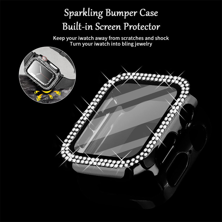Apple 시계 케이스 용 다이아몬드 커버 45mm 4 - Smartwatch Band Accessories 리뷰 및 가격
