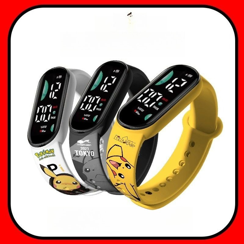 포켓몬 만화 패턴 디지털 시계 학생용 야광 방수 스포츠 - Accessories With Watch 리뷰 및 가격