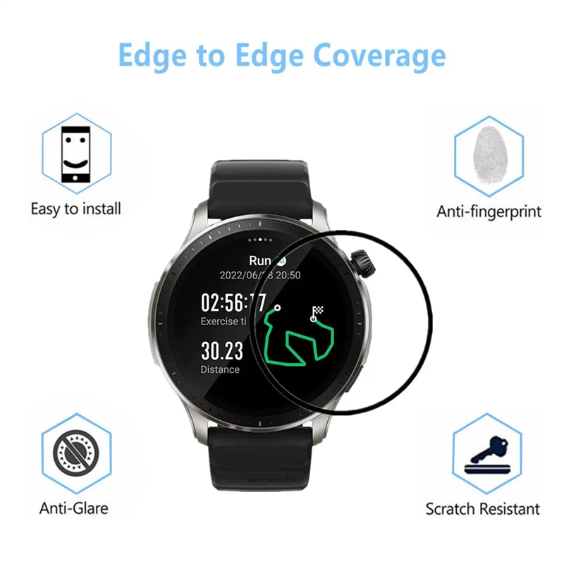 HD 커브드 스크래치 방지 필름, Amazfit GTR - Garmin Smartwatch Accessories 리뷰 및 가격