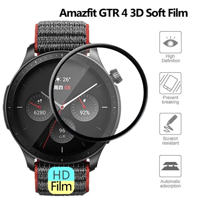 HD 커브드 스크래치 방지 필름, Amazfit GTR - Garmin Smartwatch Accessories 리뷰 및 가격