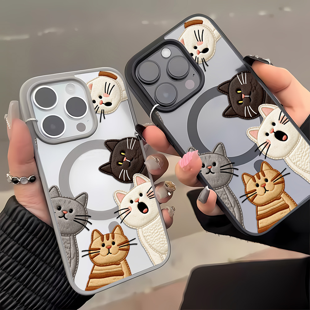 귀여운 자수풍 고양이 디자인 아이폰 15 16 12 1 - Apple Iphone 16 리뷰 및 가격
