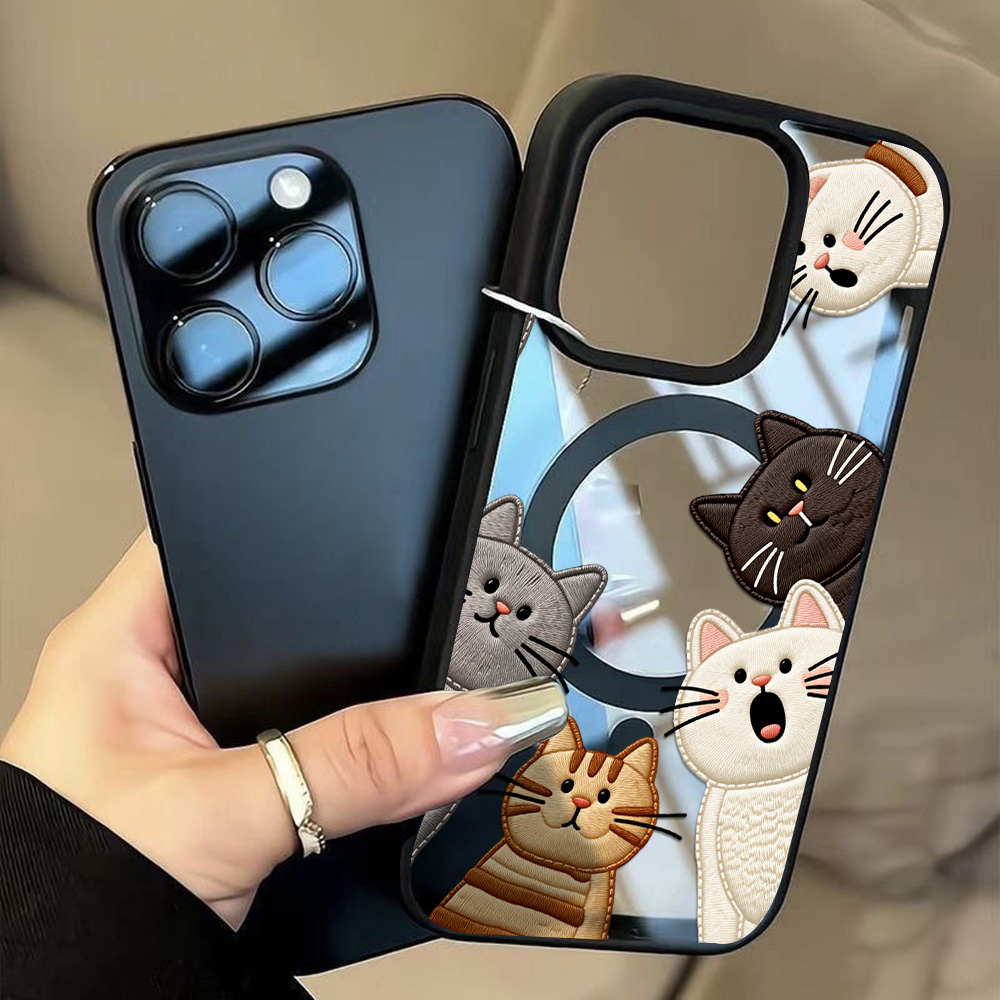 귀여운 자수풍 고양이 디자인 아이폰 15 16 12 1 - Apple Iphone 16 리뷰 및 가격